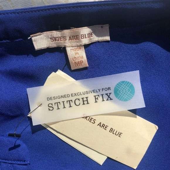 Stitch Fix Skies Are Blue Cobalt Blouse Top NWT - Picture 4 of 4